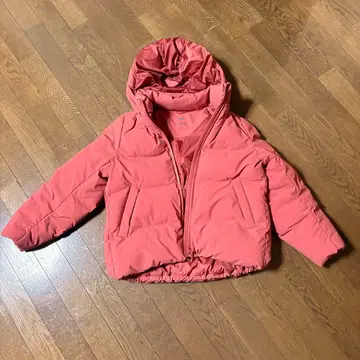UNIQLO 후드 부착 핑크 다운 자켓