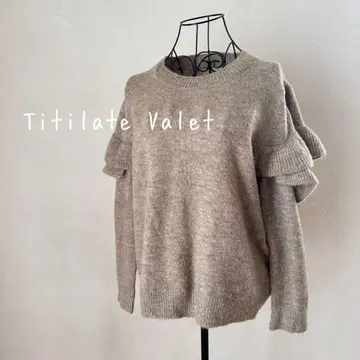 Titilate Valet 컷 프릴 긴팔 모헤어 혼방 니트 스웨터