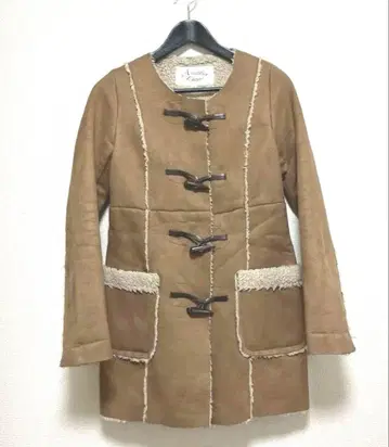 Another Edition 보아 브라운 더플 코트 무스탕 코트