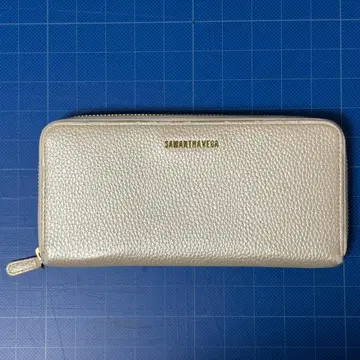 SAMANTHAVEGA 장지갑 심플 로고 화이트 계열 하자 있음