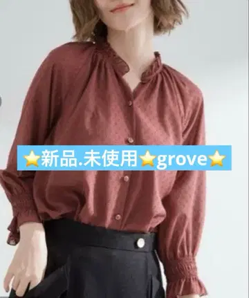 새상품. 미사용 grove 셔링 볼륨 블라우스