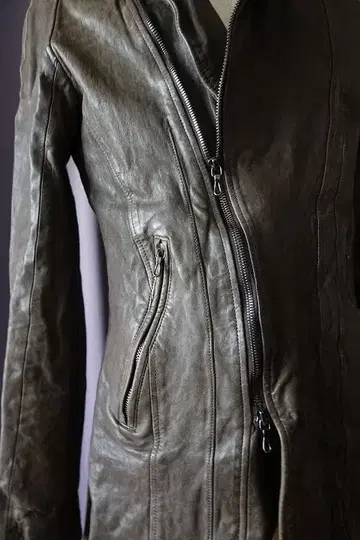 JULIUS 가죽 롱 자켓