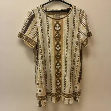 LEONARD 반팔 튜닉 베이지 브라운