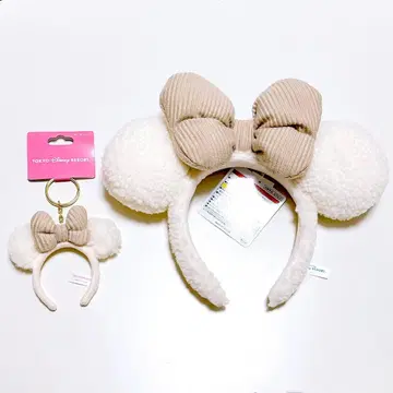 미니 머리띠 키체인 화이트 복슬복슬 보아 도쿄 디즈니 리조트
