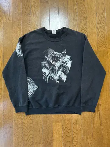 에셔 맨투맨 블랙 L 상당