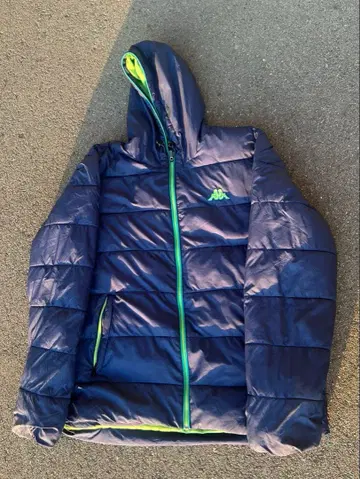 Kappa 후드 부착 다운 자켓 네이비