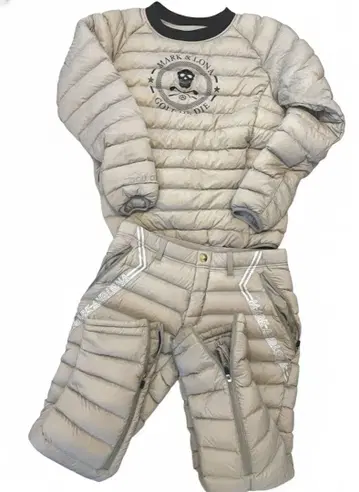 MARK & LONA 골프용 다운 자켓 상하의 베이지