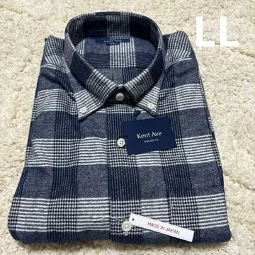 [ 새상품 ] Kent Ave 남성용 체크 긴팔 셔츠 LL 사이즈 네이비