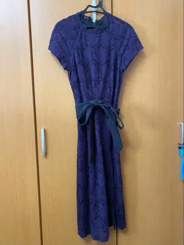 S.XS 시리즈 보라색 레이스 드레스 허리 리본 포함