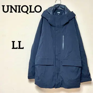 유니클로 다운 코트 다운 자켓 후드 부착 네이비 XL