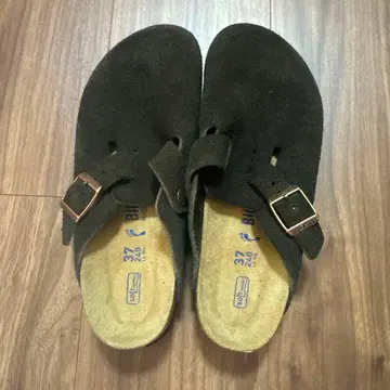 블랙 스웨이드 사보 샌들 37