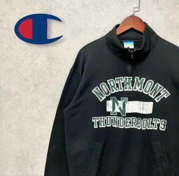 챔피언 - 개러지 로고 맨투맨 트레이닝복 하프 지퍼 90s