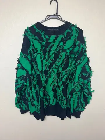 MAISON SPECIAL 프린지 자카드 크루넥 니트