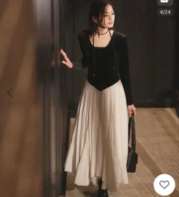 anuans 벨로아 쉬폰 도킹 원피스