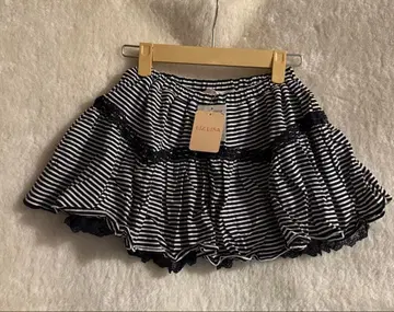 LIZ LISA 리즈리사 스트라이프 패턴 프릴 레이스 치마바지 M 네이비