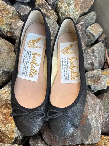 barballe 발레 슈즈 블랙 글리터