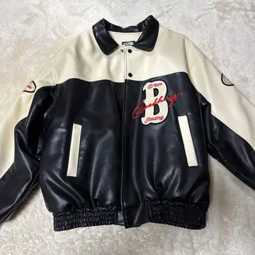 EVDR 자수 봄버 자켓 블랙 화이트