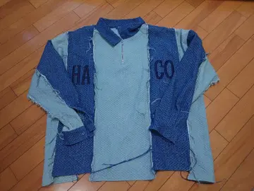 harapeco Rebuild HalfZip Denim 블루 L 사이즈