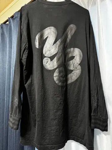 Y-3 블랙 롱 슬리브 셔츠 M