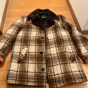 Silton 체크 무늬 울 코트 38