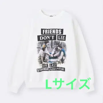 GU 헤비 웨이트 맨투맨 풀오버 스트레인저 씽즈 화이트 L