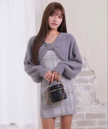 LIP SERVICE 리본 페더 앙상블 니트 원피스