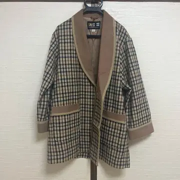 닥스 체스터 코트 체크 브라운