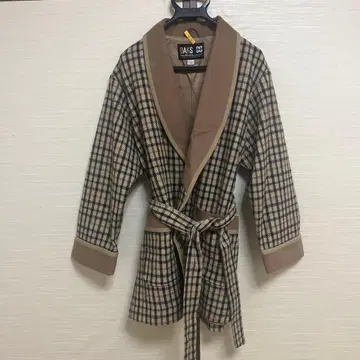 닥스 체스터 코트 스커트 셋업 체크 브라운