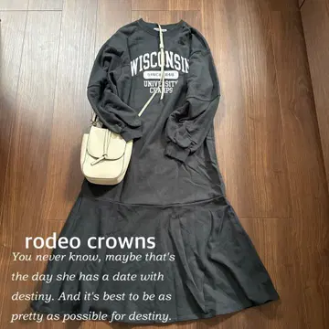 RODEO CROWNS 로고 프린트 긴팔 원피스