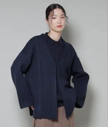 NANO universe 총알 니트 자켓 가디건 네이비