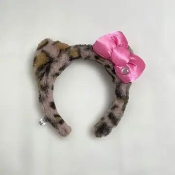 USJ 레오파드 무늬 키티 머리띠 핑크