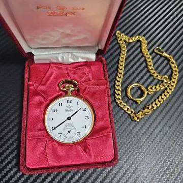 Watex 회중시계 화이트 다이얼 골드 케이스