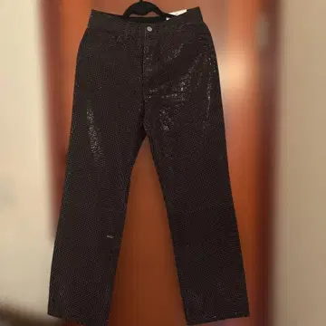 ZARA 스팽글 블랙 스트레이트 레그 팬츠