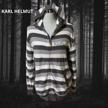 y2k KARL HELMUT (칼 헬무트 니트 후드티 보더