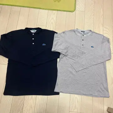 라코스테 쉽스 별주 헨리넥 2장 세트 사이즈 2 써모라이트