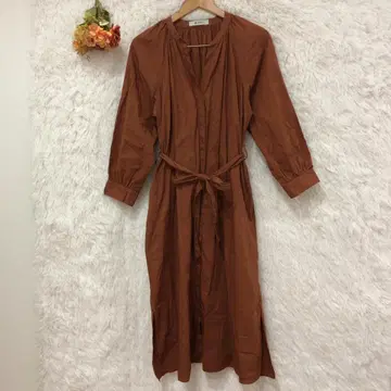 나노 유니버스 리본 긴팔 셔츠 원피스 [ F ] 면 100% 슬릿