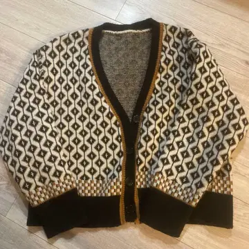 기하학 패턴 가디건 긴팔