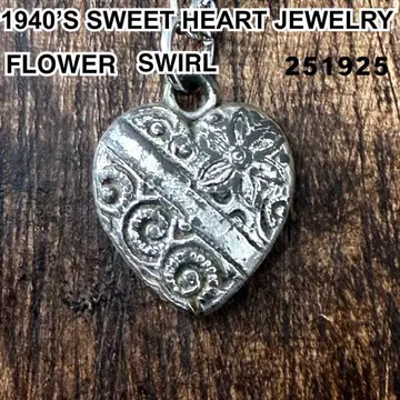 스위트하트 주얼리 SWIRL 꽃 실버 빈티지 목걸이