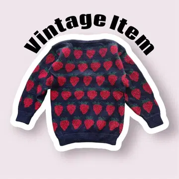 [ 빈티지 구제 의류 ] 보트넥 스트로베리 울 니트 딸기