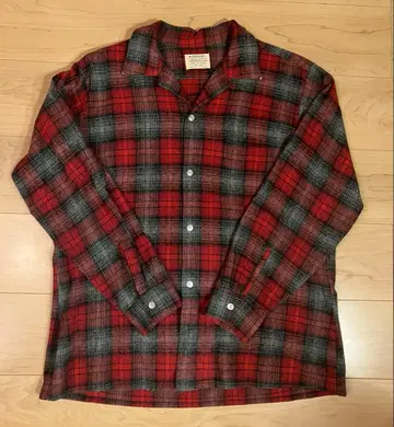 50s USA제 ARROW 플란넬 셔츠 섀도우 체크 L