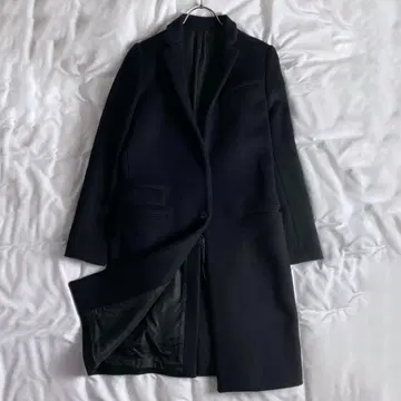 르쉘 블루 스탠드 카라 체스터 코트 블랙 38