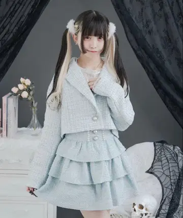 Palelfy 파르엘피 트위드 자켓 캉캉 스커트