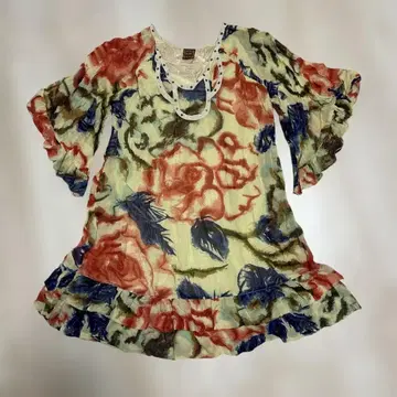 A.I.C. 꽃무늬 오부 소매 튜닉