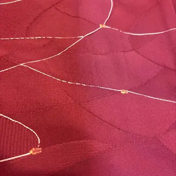 코몬 기모노 와인 레드 파도 무늬?