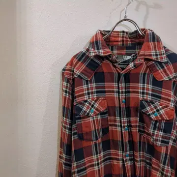 모던워크 MODERN WORK 플란넬 셔츠 웨스턴 셔츠 체크 빨간색