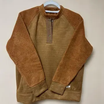 NANEA 브라운 플리스 자켓 하프 버튼