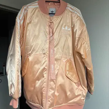 adidas 핑크 새틴 집업 자켓