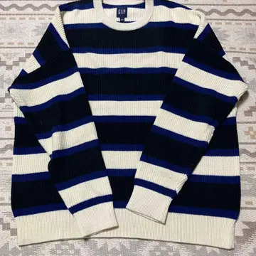 GAP L 네이비/화이트 스트라이프 스웨터