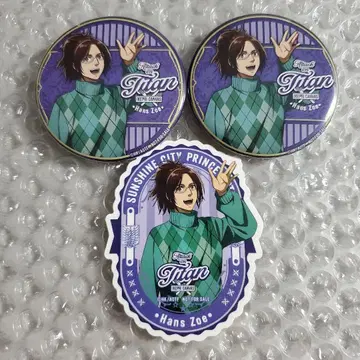 진격의 거인 이케프리 식음료 특전 한지 캔뱃지 2개 스티커 1장