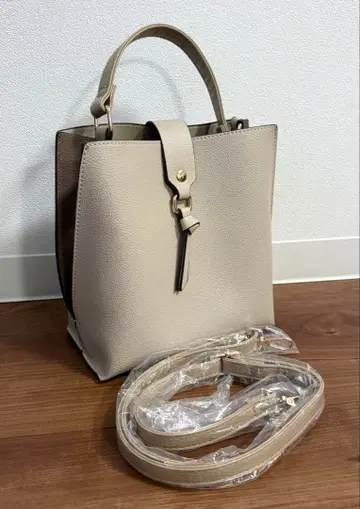 SHIPS any: 바이컬러 2WAY 스퀘어 숄더백 라이트 그레이